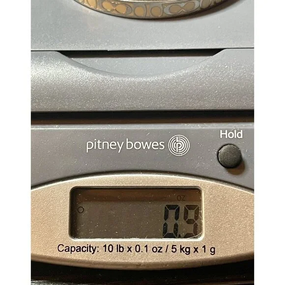 Authentic COACH Gold Tone Enamel Signature C Logo Bangle Bracelet Ivory 7” EUC - Picture 10 of 10